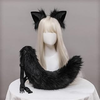 Angela0123 Cosplay Beast Ears Headdress Beast Cat Accessories Lolita Cute Faux Fur Fox Ears Headband Sexy Fox Tail Suit