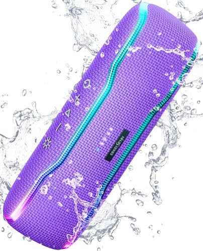 ERKEISEHN-Bluetooth-Speaker-IPX7-Waterproof-Wireless-Speaker-with-Colorful-Flashing-Lights-25W-Stereo-Sound-with-24H-Playtime-100ft-Bluetooth-Range-Home-Outdoor-Speaker-TWS-Pairing-for-Teen-Gifts