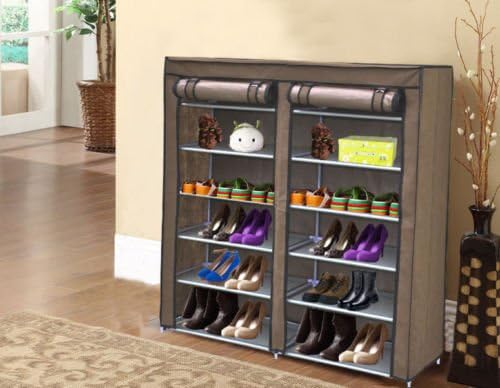 New Shoes Hanger Storage Cotton-made Shoe Cabinet Rack Organizer Six Tier 2 Door