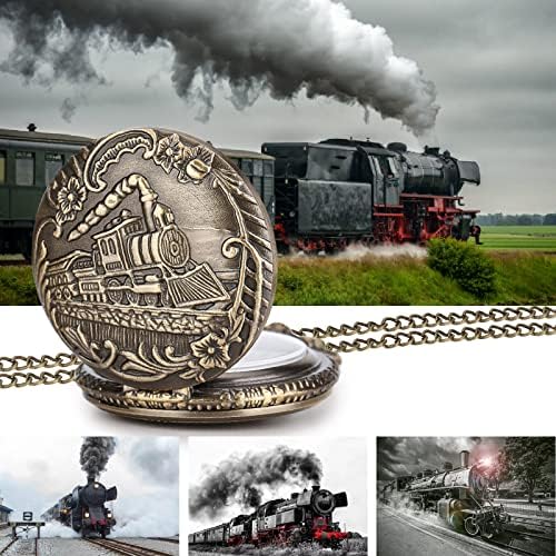 Keller & Weber Vintage Pocket Watch for Men, Gift Ideas, FOB Watches and Chain, Mens Birthday Necklace Gift Set, Christmas Gifts, Father's Day Gifts for Dad, Husband, Boyfriend, Boy, Gift Box and Card