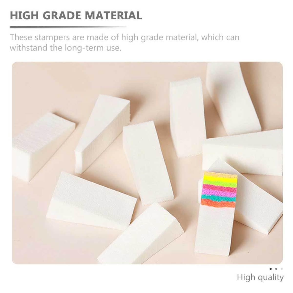 Unomor 20pcs Nail Art Sponge Stamper for Manicure DIY Gradient Coloring Compact Manicure Stamping Tools for Precise Nail Polish Design