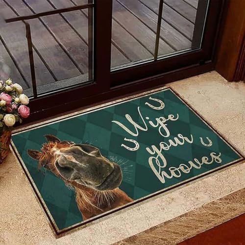���փ}�b�g ���l�̂ЂÂ� ��������n��}�b�g �������O �M�t�g �����p�Ƌ� 50×80cm doormat Wife Your Hooves Funny Horse Face MatAnimal Rug Gift Indoor Furniture