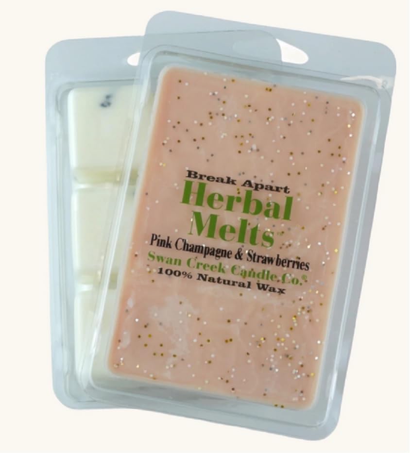 Swan Creek Candle Co. 07731 Herbal Melts Scented Melting Wax - Pink Champagne and Strawberries