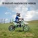 Kids Electric Dirt Bike, 36V 350W Electric Dirt Bikes for Kids 10-14, 10 Inch Off Road Tires, 3 Gear Speed Electric Dirtbike, Battery Powered Mini Motorcycle with 45 Mins Runtime (Green 709e)