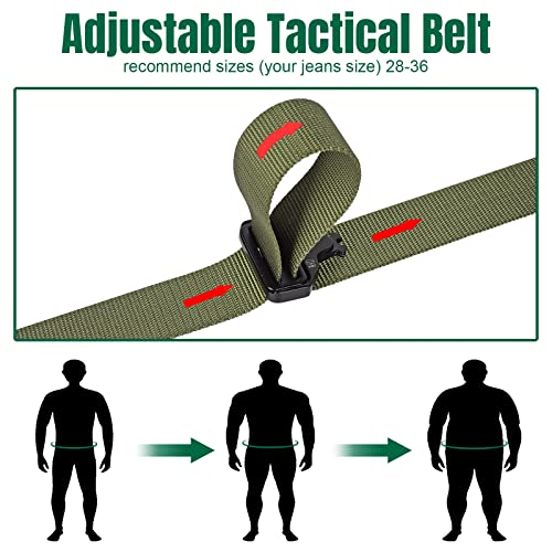 Tactical Battle Belt Set, Slim Airsoft Molle Belt, Shooting Hunting Game Belts With Metal Quick-Release Buckle, Tactical Molle Pouch Included, Khaki #TOP3