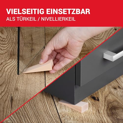 Holzkeile Loumaxx 12er Set aus Buche/Esche Türkeile und Montagekeile