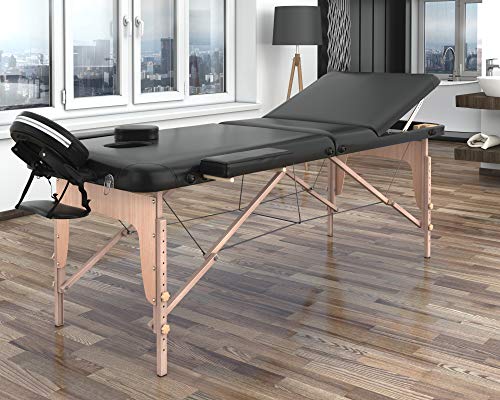 Lettino Massaggio Professionale 3 Zone,Lettino Estetista In Legno Dimensione Xl 180 X 56 Cm - Lettini Per Da Massaggi Portatili Pieghevoli COD-02 - 6