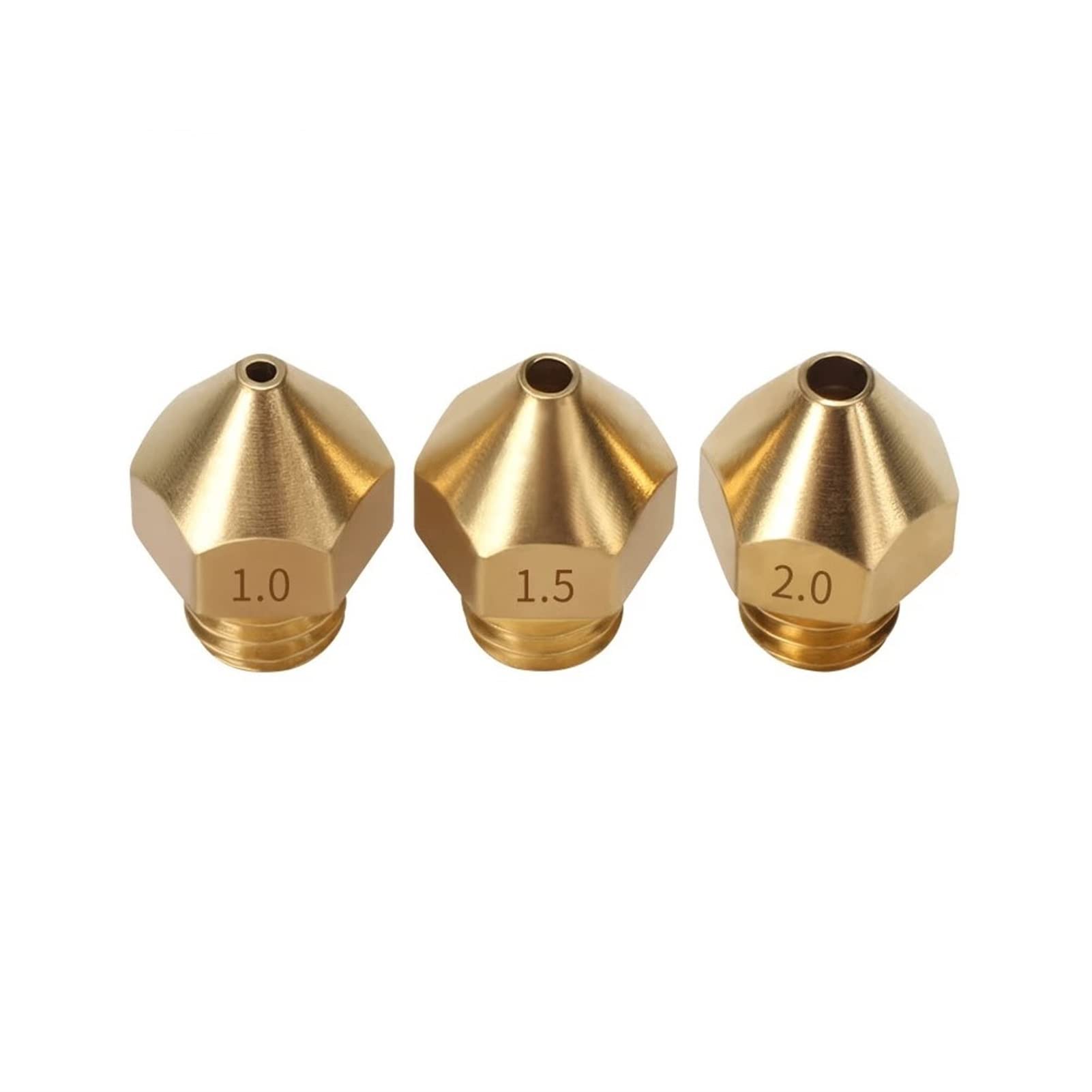 1.75 / 3mmのための10ピース3Dプリンター真鍮大径ノズル押出ヘッド1.0 / 1.5 / 2.0 mm MONKX (Size : 1.0mm for 3mm)