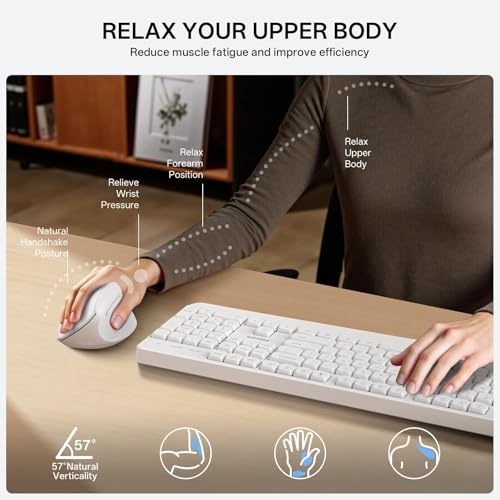PHILIPS SPK7628 Ergonomic Mouse, Vertical Wireless Mouse for S/M Hands - image 3