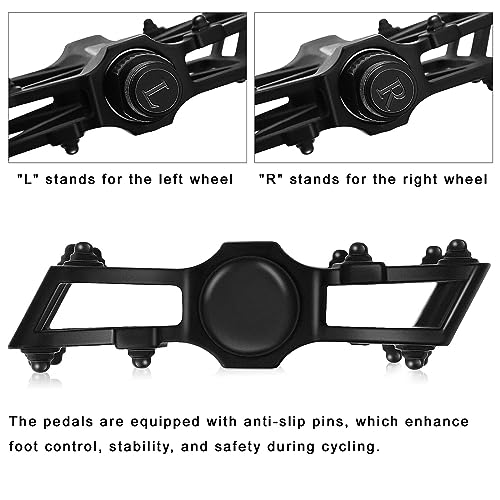 Winlauyet Bicycle Cycling Bike Pedals 9/16" With Sealed Anti-Slip Durable For Universal BMX Mountain Bike Road Bike Trekking Bike (Black) - Image 4