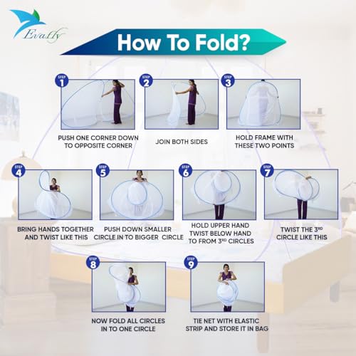 Image of Evafly Mosquito Net for Single Bed with Heart Design | Premium Polyester Mesh | Foldable Pop Up Bed Net | Fine Mesh Protection from Mosquitoes & Insects | Easy Setup, Washable | Purple