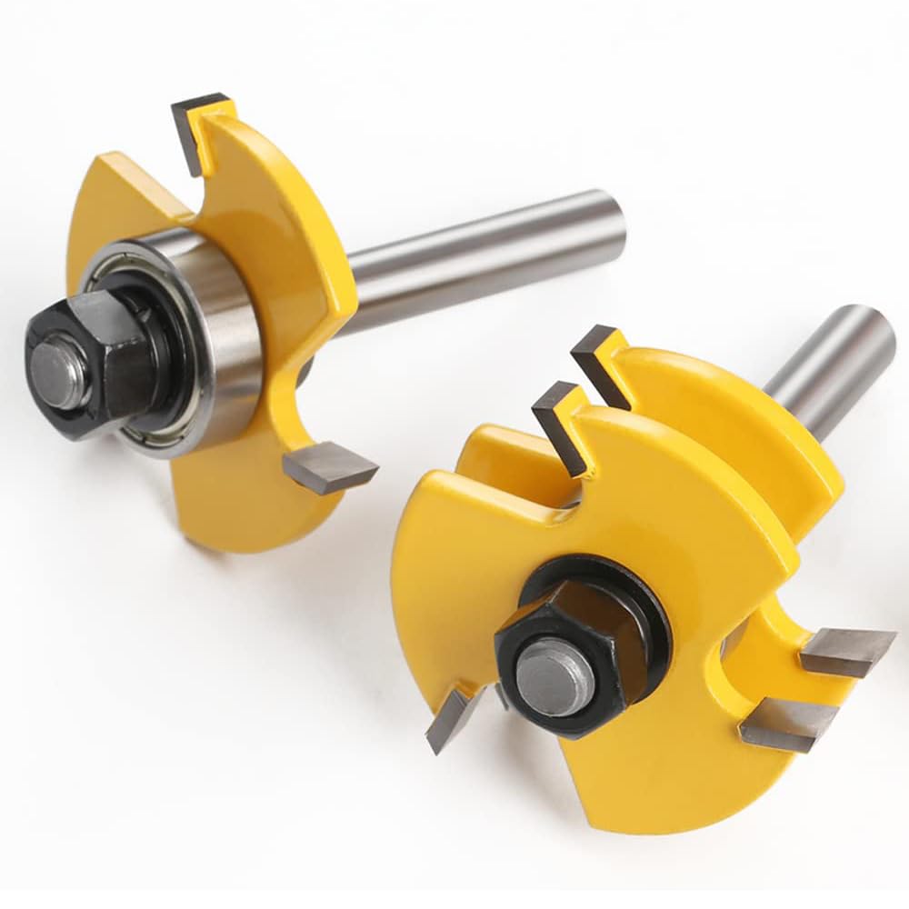 Fresa Scanalatura Set 8mm Fresa Scanalatura Set 3 Denti a Forma T Punte di Falegnameria Fresa per legno,fresa per La Casa e Fai da te