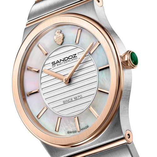 Image of Sandoz Tresor Premium Swiss Made Quartz White MOP Dial Watch for Women - SZWLG0000602