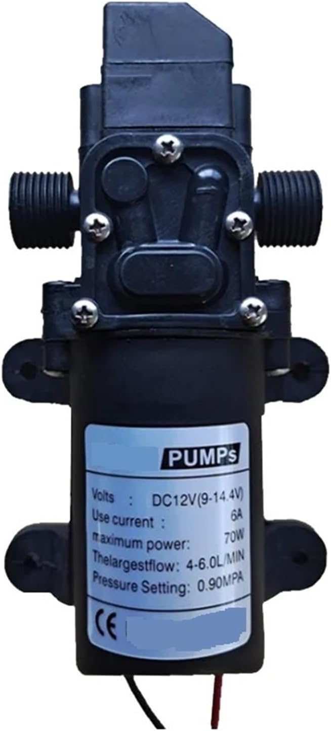 DC 12V 70W Agricultural Electric Water Pump Black High Pressure Diaphragm Pump Multipurpose Water Pump 1Pcs(12V 70W-A)