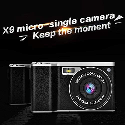Digital Camera,Vlogging Camera 4.0 Inch Touch Monitor 24MP FHD 1080P Wide Angle Lens YouTube Camera 8X Digital Zoom Camera with Flash Microphone