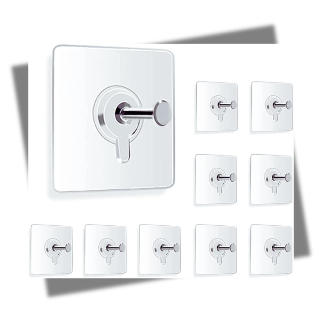 Photo Frame Hook for Wall Without Drilling |15 Pcs Waterproof Screws No Drilling Wall Hook (Transparent) | Stainless Steel, Nail Free Seamless Adhesive | Hooks Without Drilling [Pack of 15 Pcs]