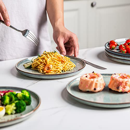 Amorarc Dinner Plates Set Of 6, 10.75 Inch Reactive Glaze Ceramic Plates Set, Microwave, Dishwasher Safe, Scratch Resistant, Modern Large Dinnerware Dishes Set Kitchen Stoneware Plates #TOP3