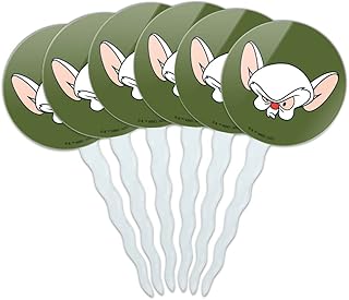 Pinky & The Brain Head Cupcake Picks Toppers Decoration Set of 6
