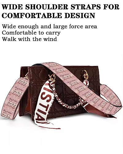 Image of Purse Straps Rose Gold Buckles Wide Shoulder Strap,Fashion Adjustable Replacement Belt for Crossbody Canvas Bag Handbag(Stay Positive Inspirational Quote)