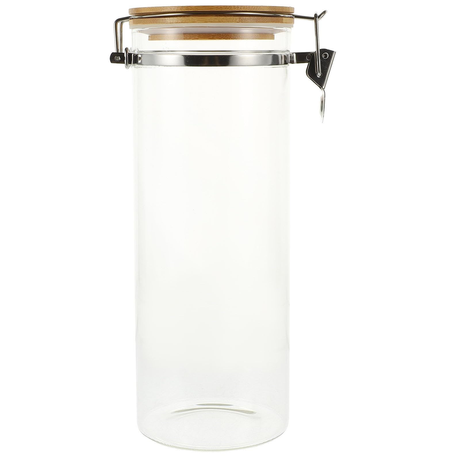 Glass Storage Jar with Bamboo Lid Stainless Steel 2300ml