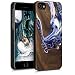 Produktbild kwmobile Apple iPhone 7/8 Hülle - Handy Schutzhülle aus Holz - Cover Case Handyhülle für Apple iPhone 7/8 - Holz Farbbrush Design Blau Rosa Dunkelbraun