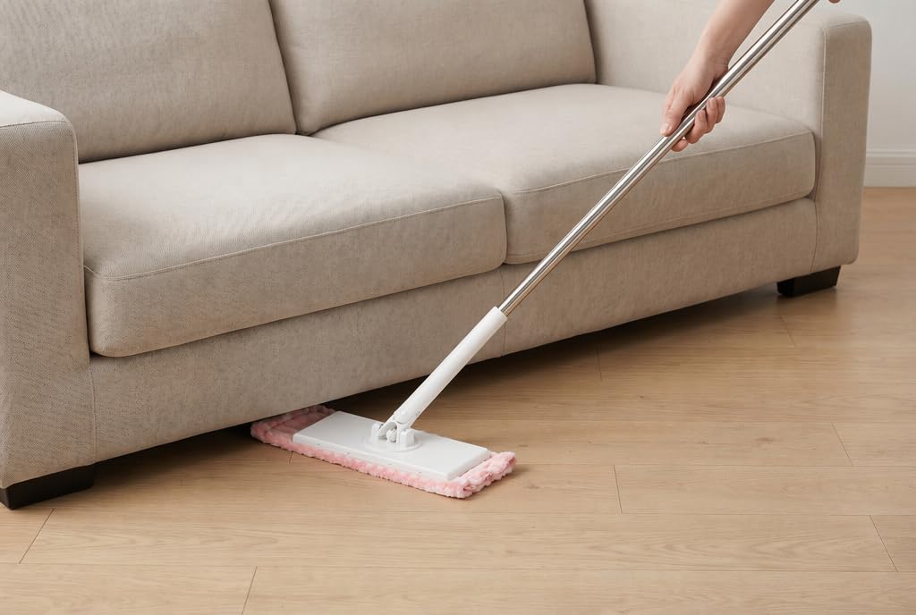 Mop z systemem zaciskowym i zaciskowym, podłoga z 10 ścierkami z mikrofibry wielokrotnego użytku, bez mycia rąk, jeden przycisk do wymiany, mini mop z automatyczną ściereczką zaciskową, do domu i
