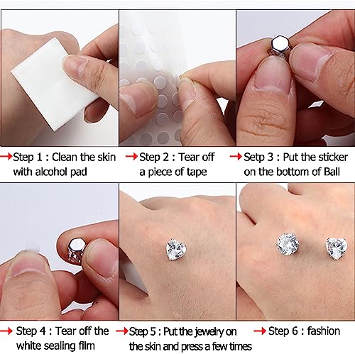 Lolias LO2K-PI39 𝟑𝟎-𝟑𝟓 𝐏𝐂𝐒 Fake Belly Piercing Cubic Zirconia Belly Button Rings Ear Lip Eyebrow Nose 𝐍𝐨𝐧 𝐏𝐢𝐞𝐫𝐜𝐢𝐧𝐠 Studs Fake Piercing Jewelry thumb #5