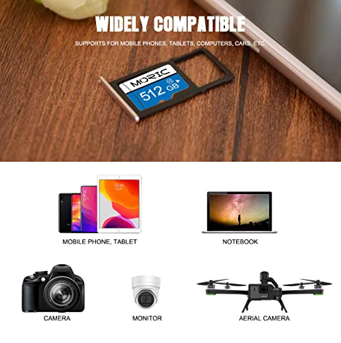 512GB Micro SD Card Class10 High Speed Memory Card for Nintendo Switch,Smartphone,Digital Camera,Tablet and Drone(512GB) Blue - Thumbnail 6