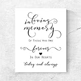 ZLKAPT In Loving Memory Sign Print In Loving Memory Wedding Sign Wedding Memorial Sign Remembrance Sign Art In Memory of Wedding Memory Table Decor 8x10 Inches No Frame
