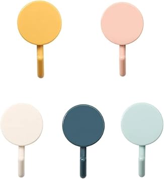5 Pcs Colorful Hooks - Self-Adhesive Wall Hooks, Heavy Duty Cute Colorful Key Holder