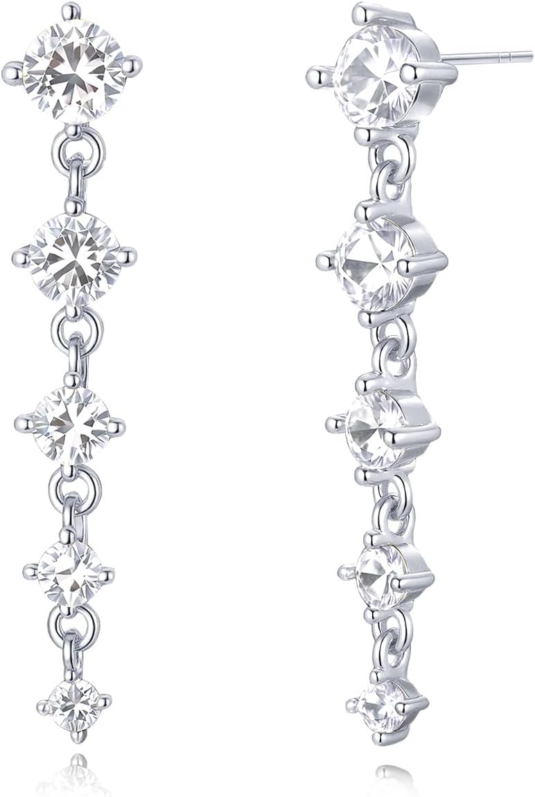 Earrings For Women 14K Gold/18K White Gold Plated Hypoallergenic 925 Sterling Silver Stud Trendy Minimalist Style For Formal Everyday Prom Bridal Bridal Wedding