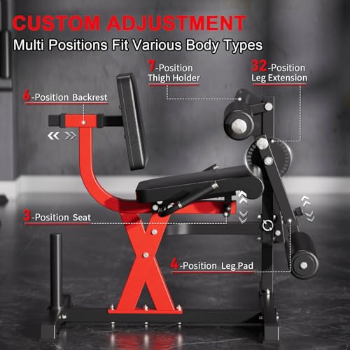 Allhawk All-in-One Leg Extension and Curl Machine, Adjustable Seated Leg Rotary Extension Machine for Lower Body, Plate Loaded Home Gym Weight Machine for Thigh Workouts - Image 4