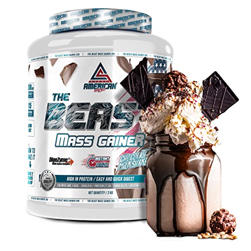 AS American Suplement | The Beast Mass Gainer | 2 kg | Chocolate | Contiene Creatina Monohidrato | Ayuda a Subir de Peso | Alto en Carbohidratos y Proteínas Cover