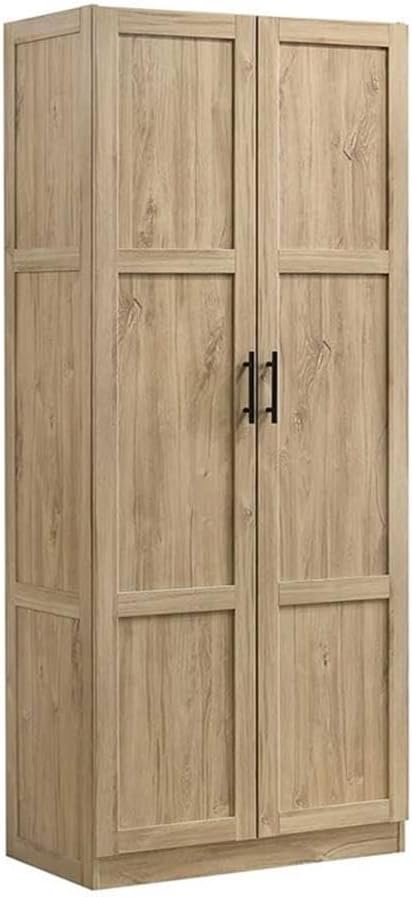Pemberly Row Contemporary Engineered Wood Storage Cabinet, Interior Storage Furniture Supporting Organizational Needs, Engineered Wood Construction in Light Wood Finish