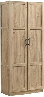 Pemberly Row Contemporary Engineered Wood Storage Cabinet, Interior Storage Furniture Supporting Organizational Needs, Engineered Wood Construction in Light Wood Finish