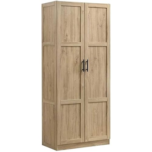 Pemberly Row Contemporary Engineered Wood Storage Cabinet, Interior Storage Furniture Supporting Organizational Needs, Engineered Wood Construction in Light Wood Finish