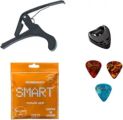 Acessórios para violão de aço encordoamento capotraste palheta e porta palheta