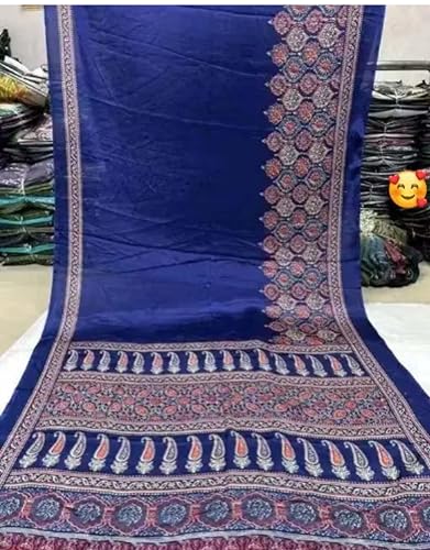Generic blue bhagalpuri silk saree – image 4