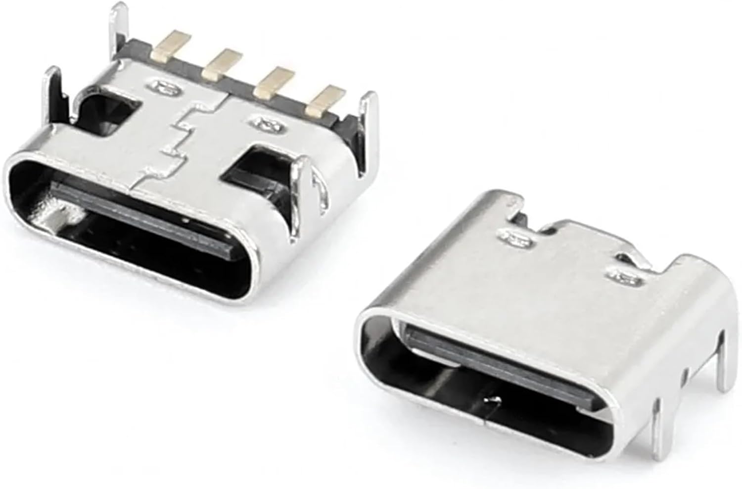 100pcs 4P Type C USB Connector Female Port Jack Tail Plug Socket Electric Terminals 4Pin DIP for PCB Board Power