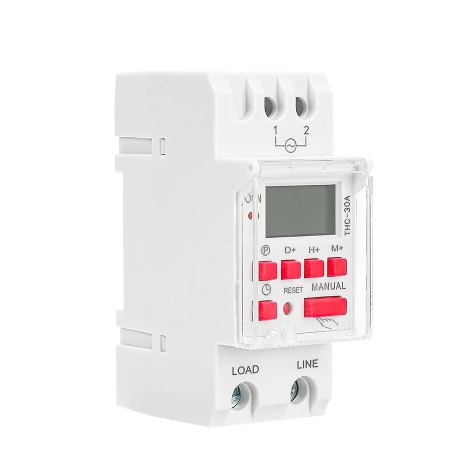 Temporizador Digital de CC con riel DIN, 16 A, 20 A, 30 A, programable semanalmente, con Pantalla L/C/D y D, 12 V, 24 V, 110 V y 220 V(AC110V-16A)