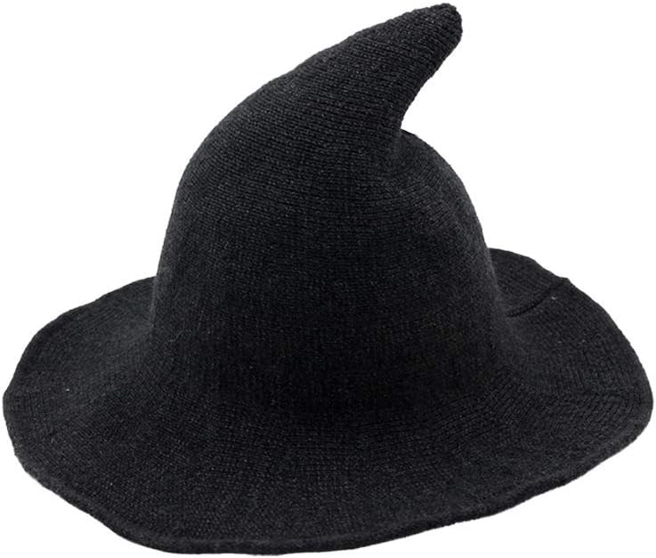 Fekey&JF Women's Witch Kinitted-Wool Hats, for Halloween Party Masquerade Cosplay Costume Accessory and Daily