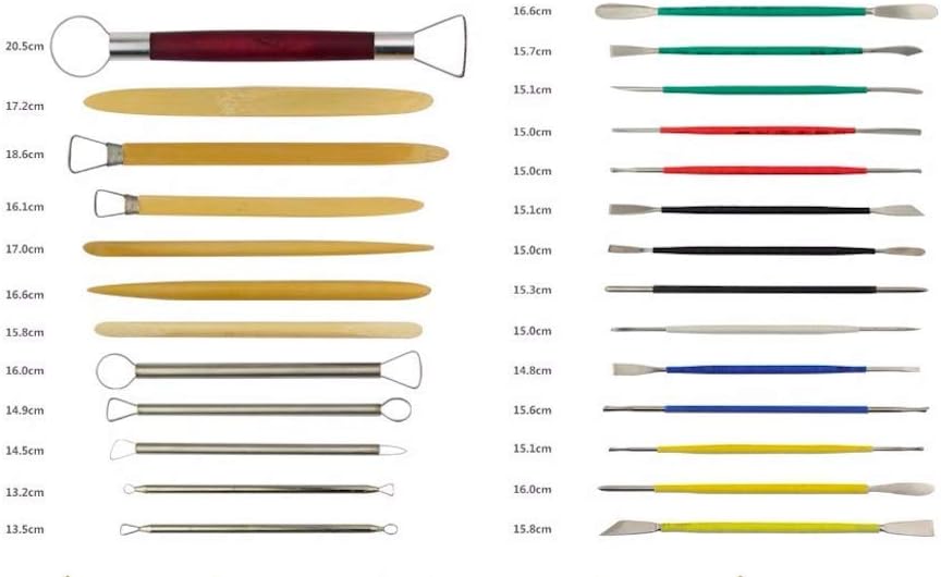 26Pcs Pottery Clay Sculpting Tools, Sculpting Tools with Reusable Pouch for Polymer Clay Pottery Ceramic Art Craft,Multi-Functional Stainless Steel Sculpting Modeling Tool Set