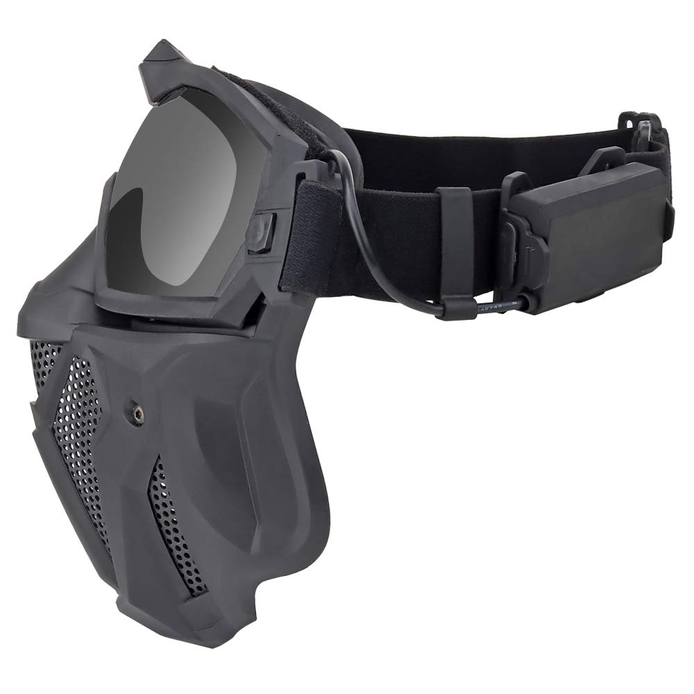ATAIRSOFT Tactical Airsoft Anti-vaho Anti-Ultravioleta UV Gafas de protección y máscara de Malla con Lentes Intercambiables