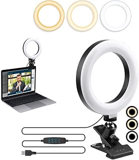 مصباح حلقي LED احترافي 6 بوصة من ايماجينيا مع حامل ثلاثي القوائم و3 اوضاع اضاءة و10 مستويات سطوع، اضاءة قابلة للتعتيم وحامل للموبايل لالتقاط الصور والفيديو والبث المباشر