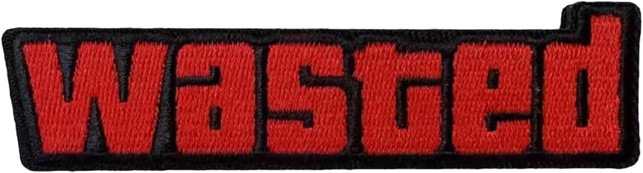 GTA Wasted Game Patch, Funny Iron-on/Sew-on Badge Patch Embroidered Patches Applique for Clothing, Jackets, Hats, DIY Accessories & Crafts, Jeans, Backpacks, Bags Iron-on