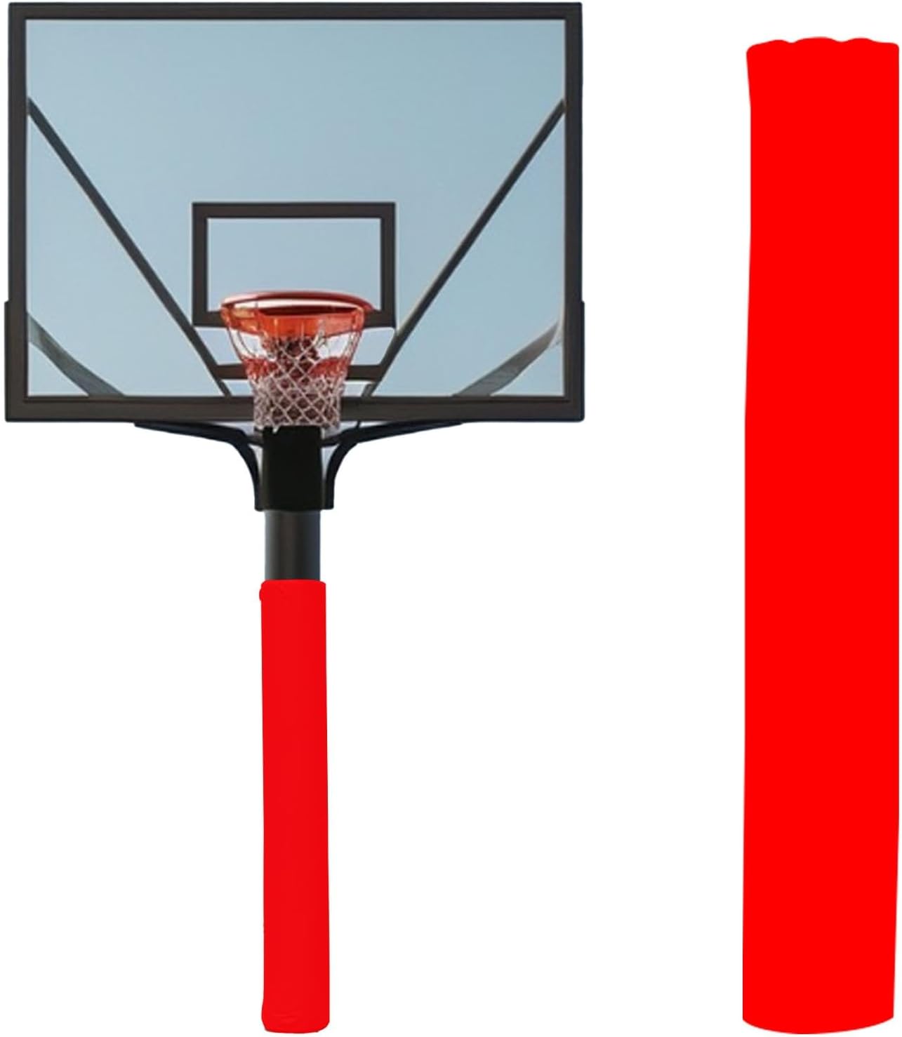 UV-Resistant Round Basketball Hoop Protector - Padded Wrap-Around Pole Post 114/140/165/220mm, Ideal for Outdoor Playground & Garage Rod/Bar Safety Padding