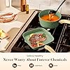 Kitchen Academy 17 Pieces Induction Cookware Set with Griddle, Green Granite Pots and Pans Set Non Stick, Healthy Nonstick Cooking Pans Set #3