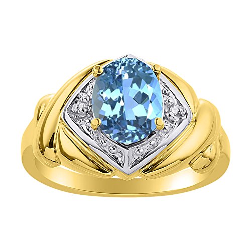 Bague topaze bleue diamant argent plaqué or le cadeau romantique idéal XO