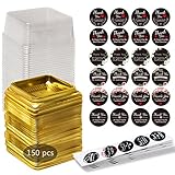 BenRan 60 Sets mooncake box for 50g/63g/75g/100g/125g, with Macarons-cookies and mini-cake boxes,moon-cake dessert Box (50G Gold)