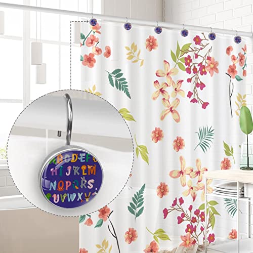Crochets pour rideau de douche en acier inoxydable design alphabet chic - 5
